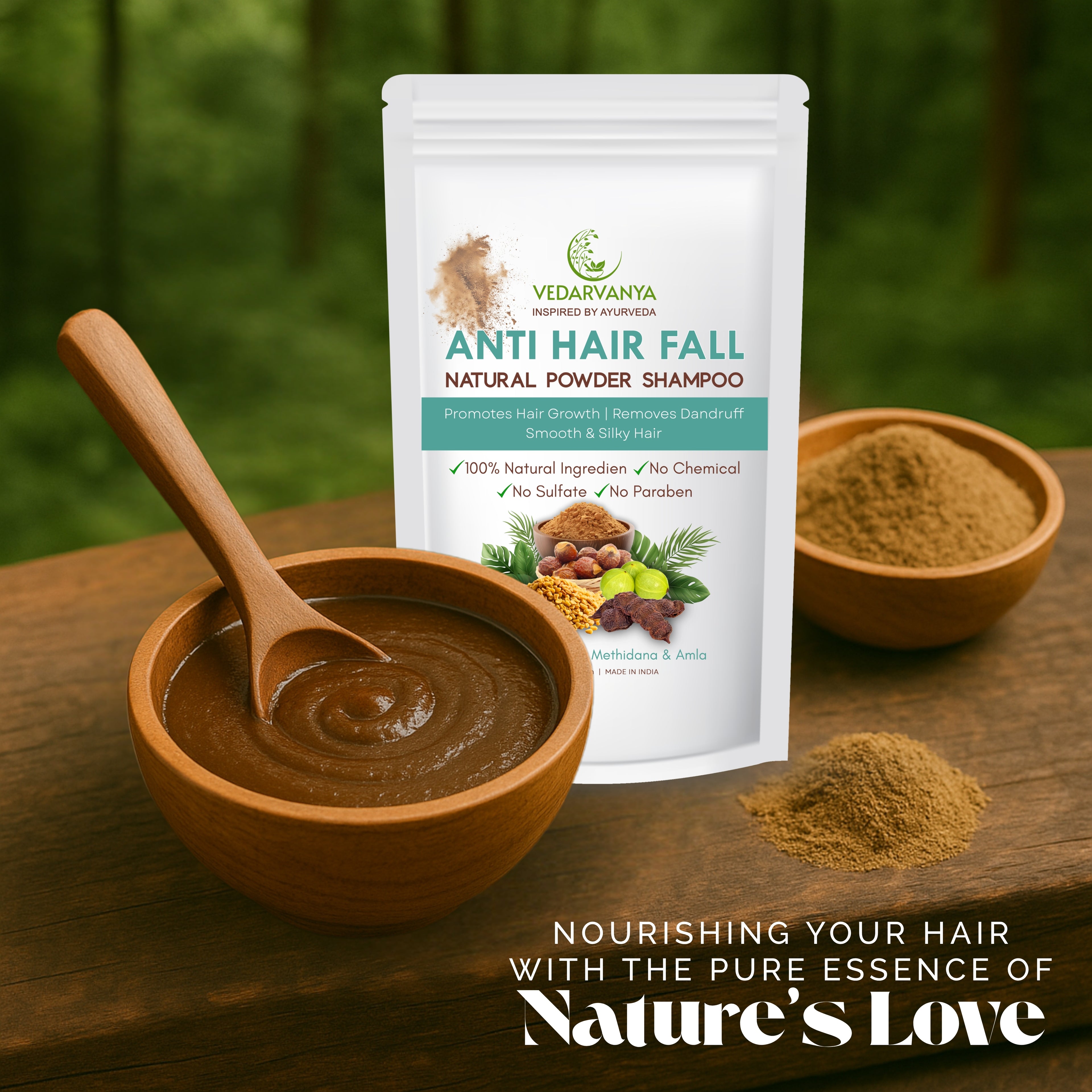 Vedarvanya Anti Hair Fall Natural Powder Shampoo | 230gm